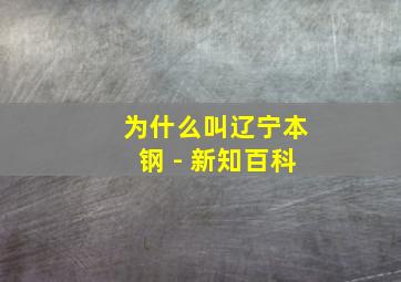 为什么叫辽宁本钢 - 新知百科